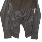 ALL SAINTS Womens Brown Leather Leather Jacket UK 6 Plain Classic Slim Fit