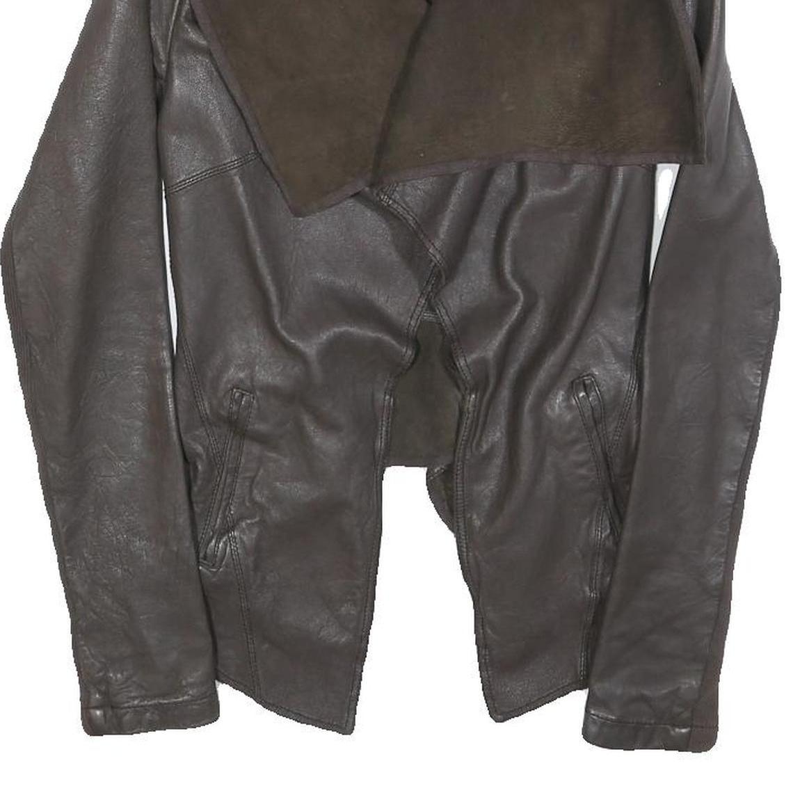 ALL SAINTS Womens Brown Leather Leather Jacket UK 6 Plain Classic Slim Fit