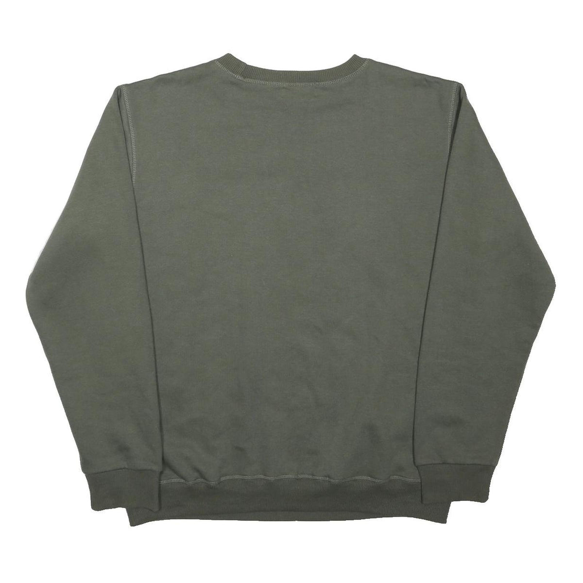 CALVIN KLEIN Mens Green Sweatshirt Crew Neck L Logo Embroidered Cotton Blend