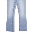 MASSINI Womens Jeans Blue Regular Bootcut Denim Light W28 L32 Stylish Embroidery