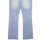 MASSINI Womens Jeans Blue Regular Bootcut Denim Light W28 L32 Stylish Embroidery