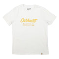 CARHARTT Womens White Graphic T-Shirt S Short Sleeve Crew Neck Logo Print