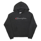 CHAMPION REVERSE WEAVE Mens Black Hoodie S Embroidered Logo Pullover cotton