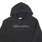 CHAMPION REVERSE WEAVE Mens Black Hoodie S Embroidered Logo Pullover cotton
