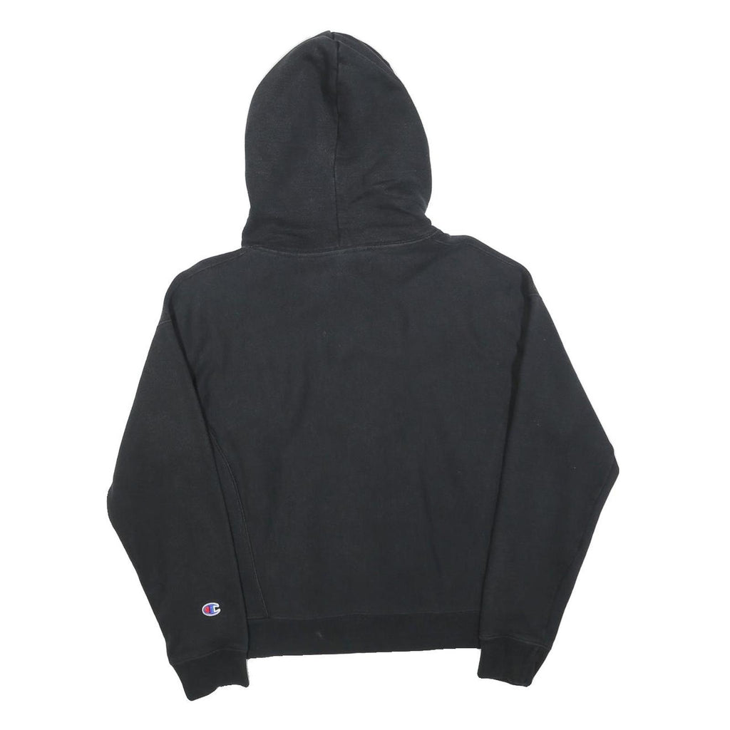 CHAMPION REVERSE WEAVE Mens Black Hoodie S Embroidered Logo Pullover cotton