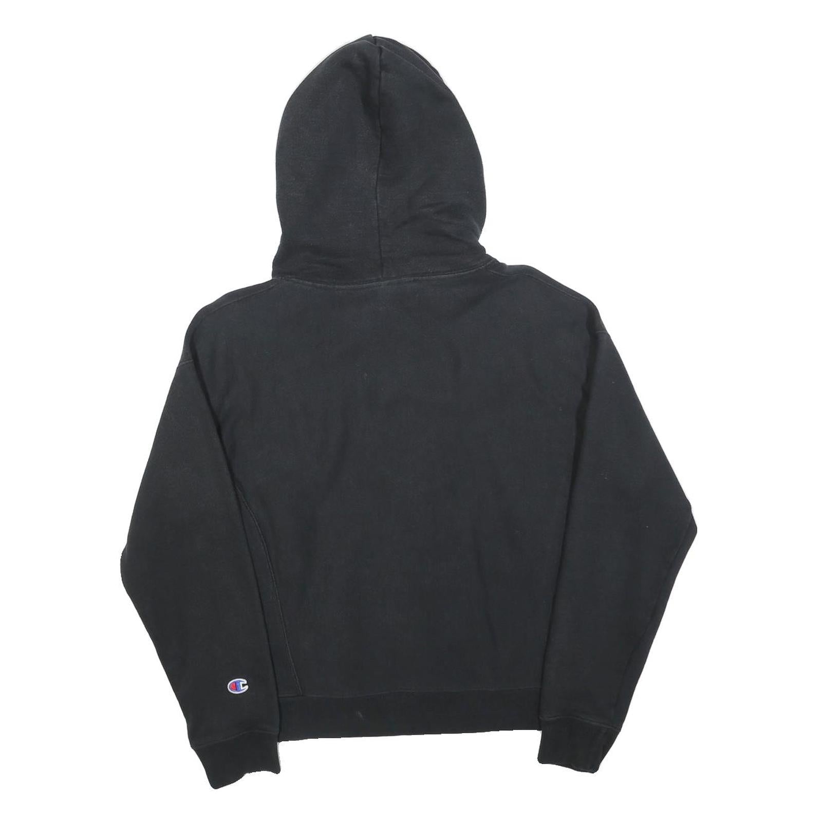 CHAMPION REVERSE WEAVE Mens Black Hoodie S Embroidered Logo Pullover cotton