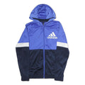 ADIDAS Mens Blue & Navy Zip Hoodie M Polyester Athletic Sportswear