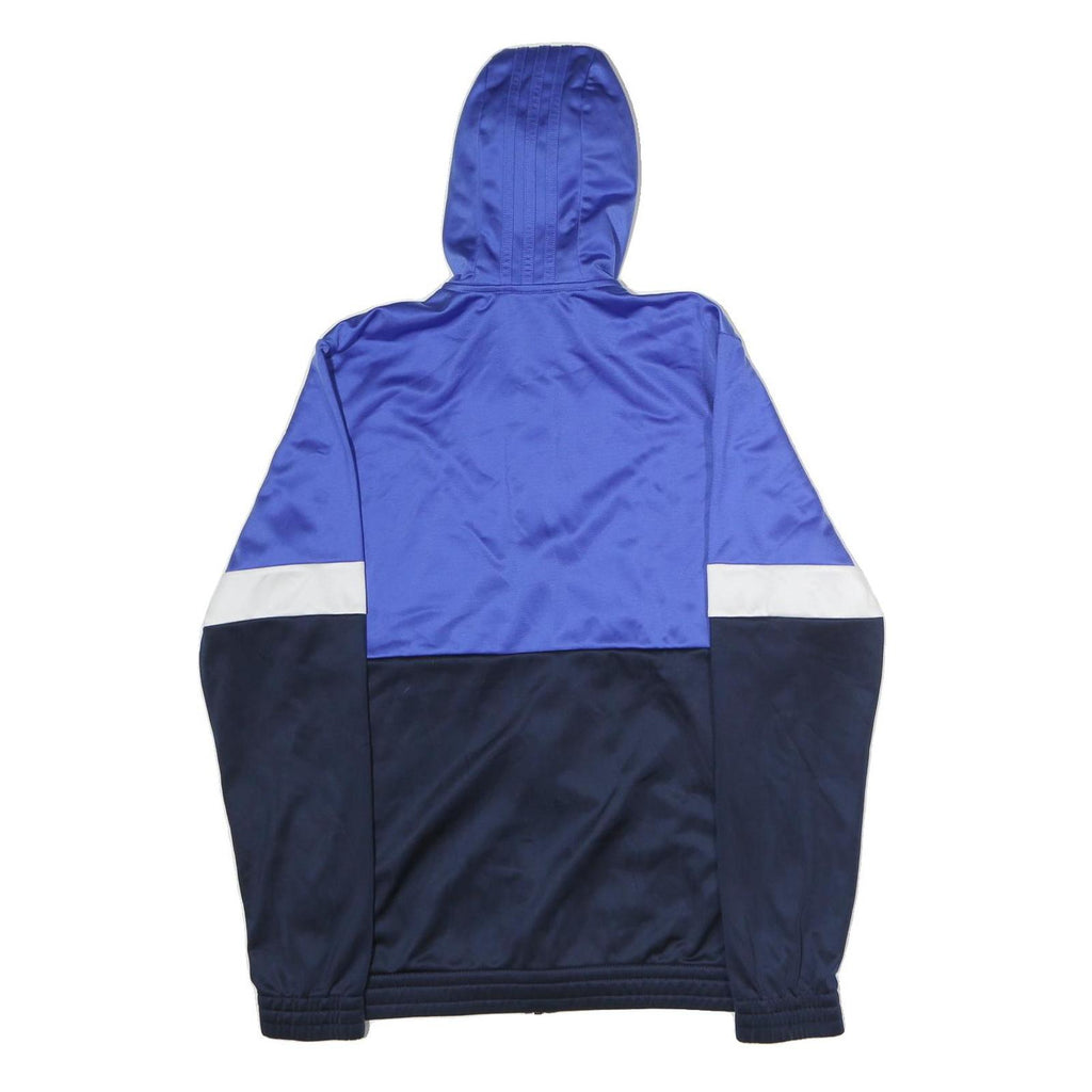 ADIDAS Mens Blue & Navy Zip Hoodie M Polyester Athletic Sportswear