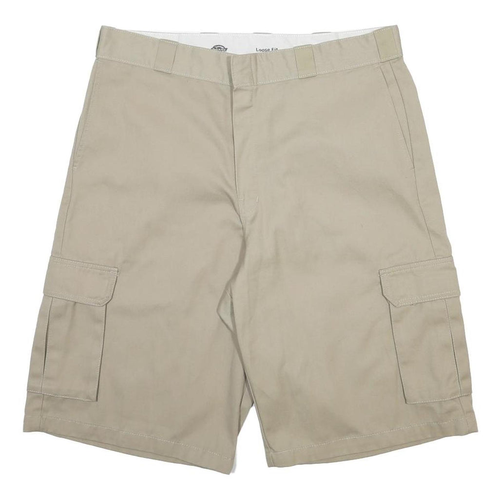 DICKIES Mens Shorts Beige Cargo XL W38 Cotton Blend Workwear Pockets