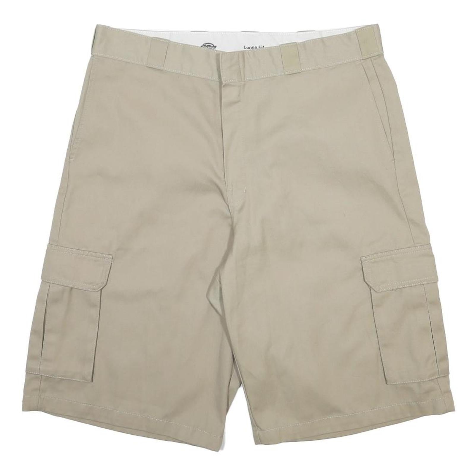 DICKIES Mens Shorts Beige Cargo XL W38 Cotton Blend Workwear Pockets