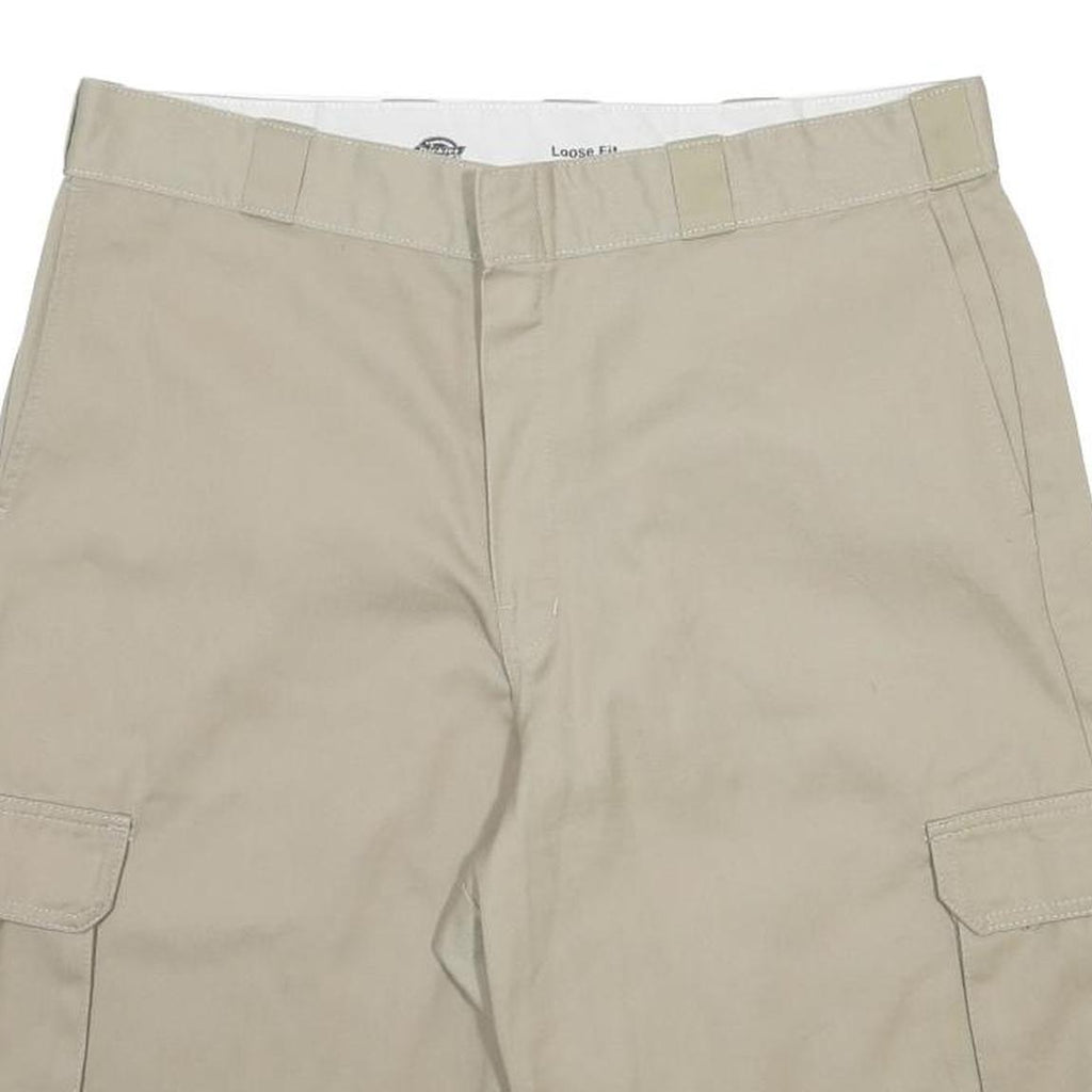 DICKIES Mens Shorts Beige Cargo XL W38 Cotton Blend Workwear Pockets