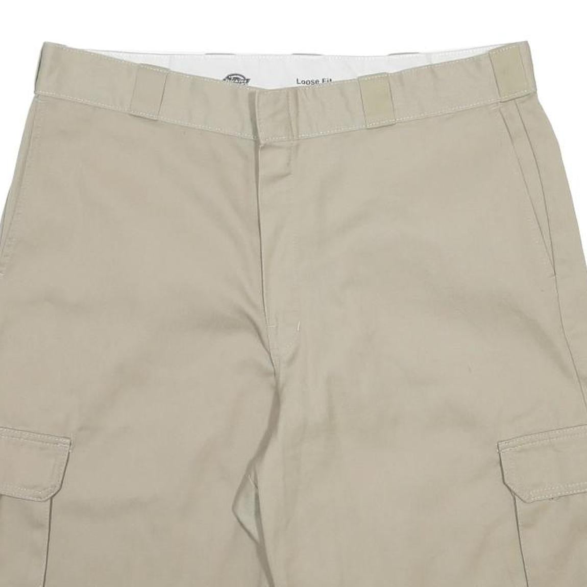 DICKIES Mens Shorts Beige Cargo XL W38 Cotton Blend Workwear Pockets
