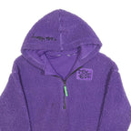 KEITH HARING Womens Purple ¼ Zip Hooded Fleece Hoodie S Artistic Graphic