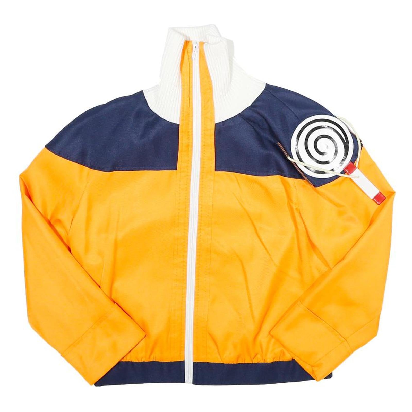 COSPLAY Mens Orange & Navy Zip Front Jacket XXS Polyester Anime Style Zip-Up