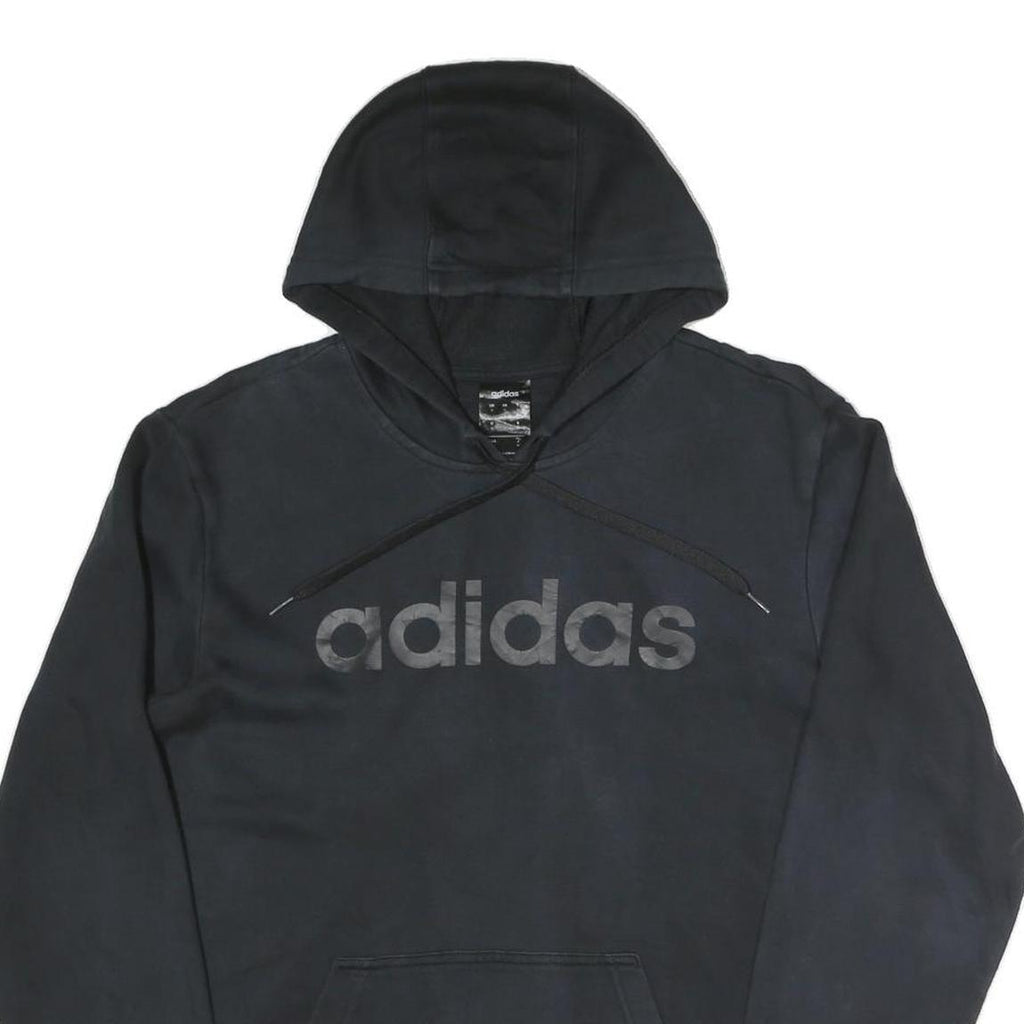 ADIDAS Mens Black Hoodie S Cotton Blend Pullover Casual Sportswear