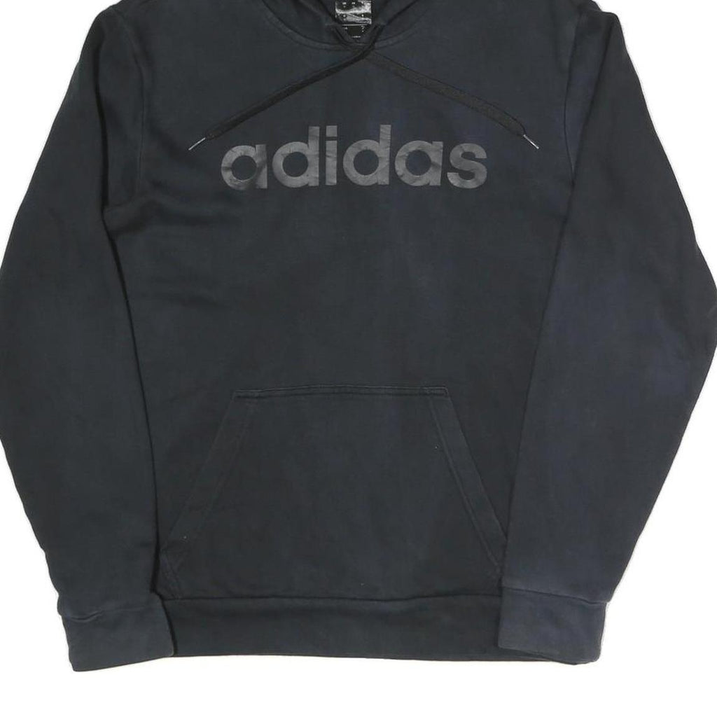 ADIDAS Mens Black Hoodie S Cotton Blend Pullover Casual Sportswear