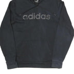 ADIDAS Mens Black Hoodie S Cotton Blend Pullover Casual Sportswear