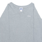 REEBOK Womens T-Shirt Grey Long Sleeve V-Neck S