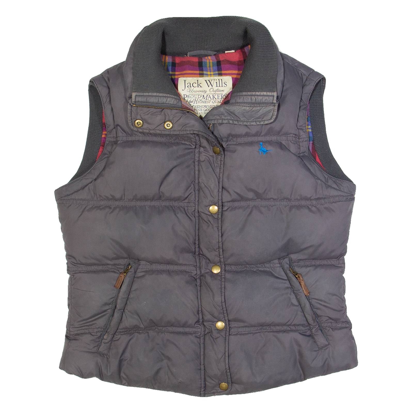 JACK WILLS Down Insulated Womens Puffer Gilet Grey UK 12