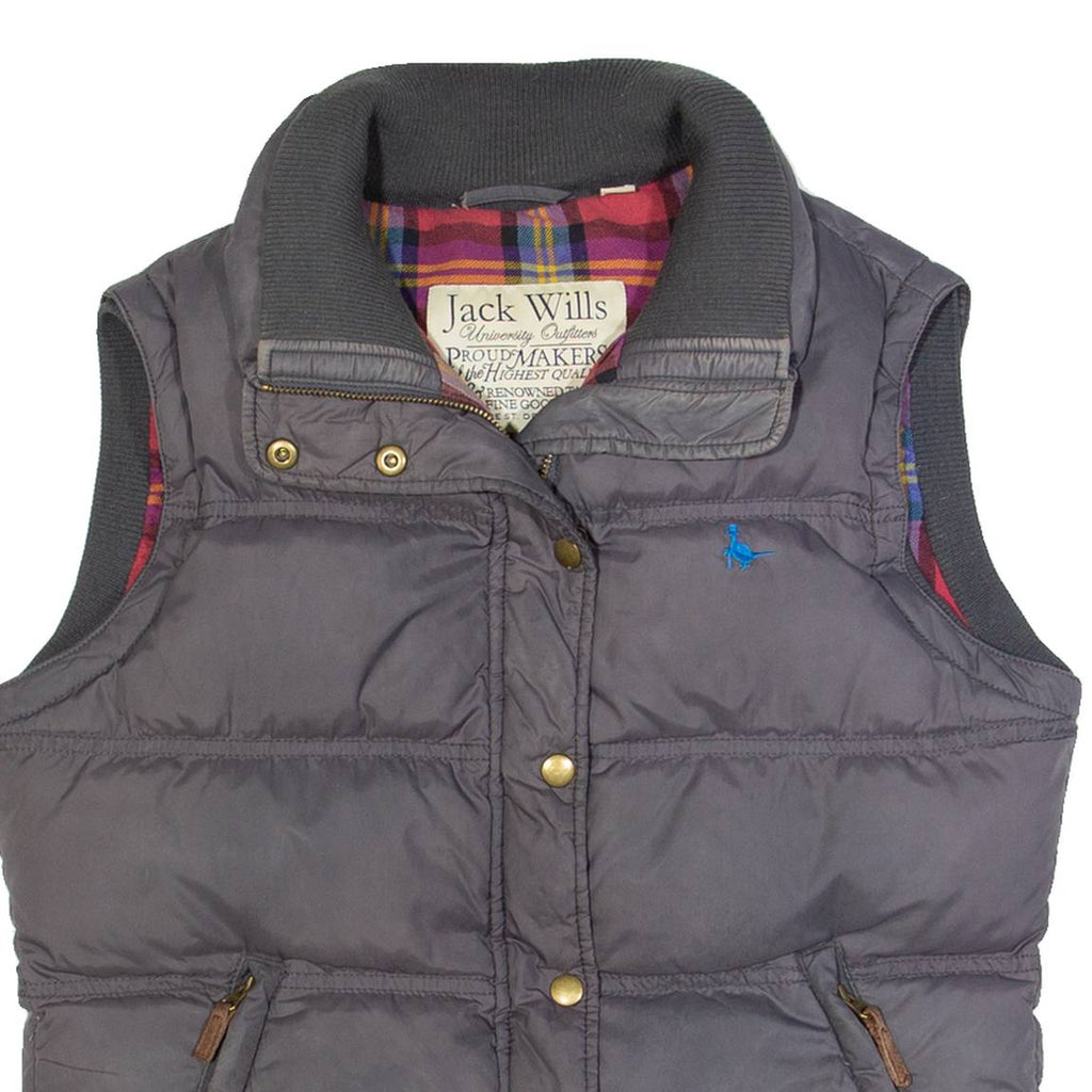 JACK WILLS Down Insulated Womens Puffer Gilet Grey UK 12