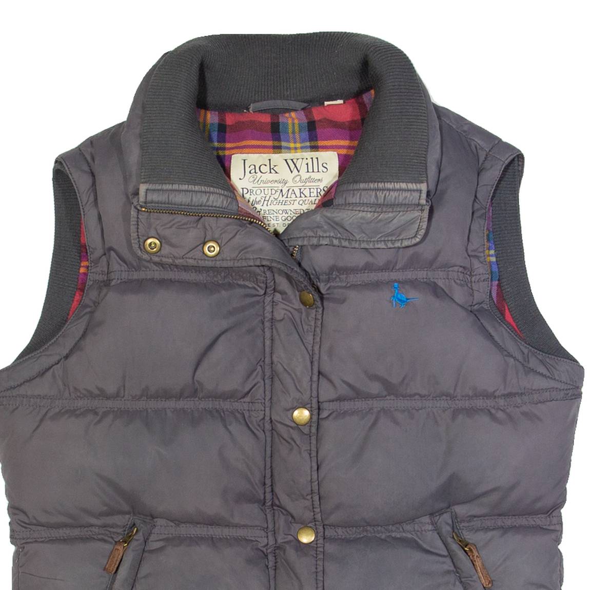 JACK WILLS Down Insulated Womens Puffer Gilet Grey UK 12