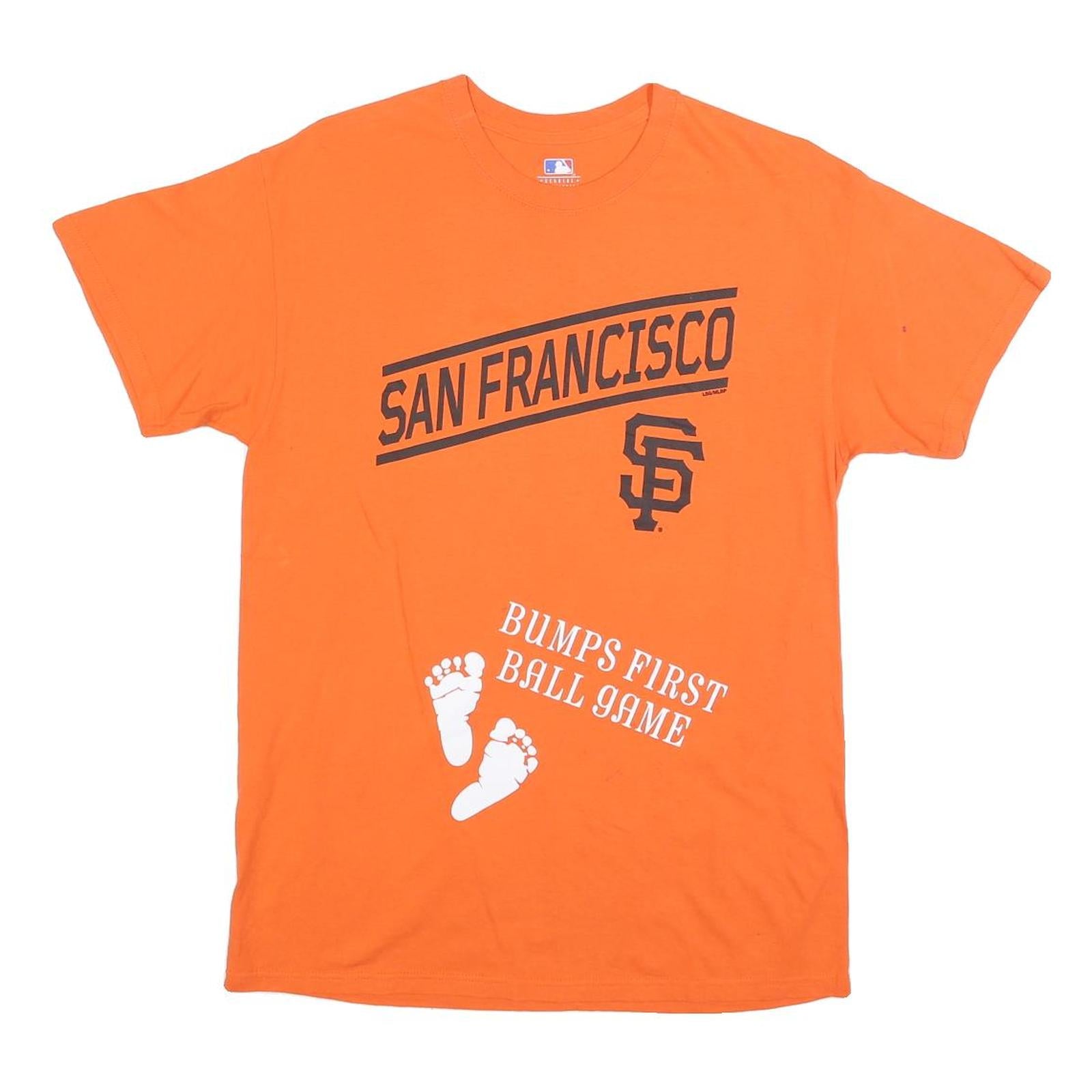 MLB Mens Orange San Francisco Graphic T-Shirt M Short Sleeve Crew Neck