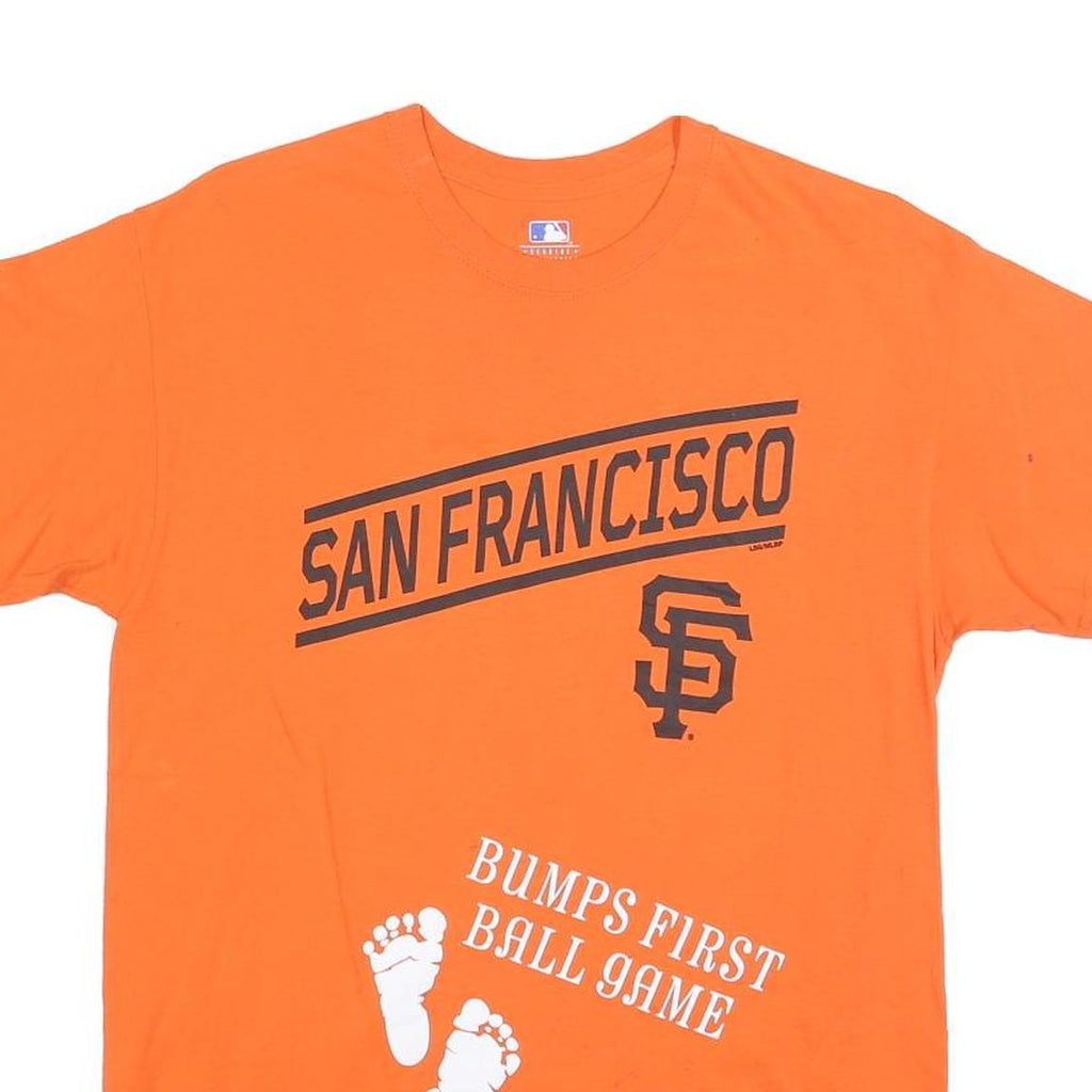 MLB Mens Orange San Francisco Graphic T-Shirt M Short Sleeve Crew Neck