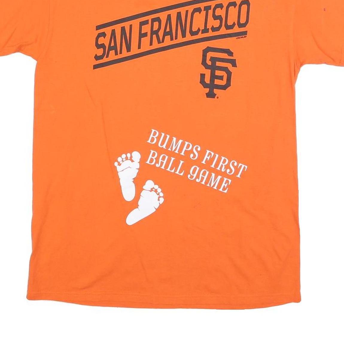 MLB Mens Orange San Francisco Graphic T-Shirt M Short Sleeve Crew Neck