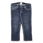 LA IDOL Womens Shorts Blue Denim L W32 Contrast Stitching Stylish Casual