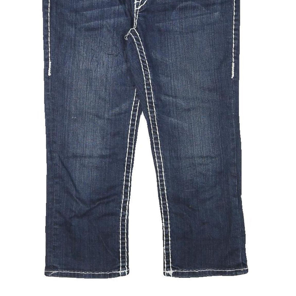 LA IDOL Womens Shorts Blue Denim L W32 Contrast Stitching Stylish Casual