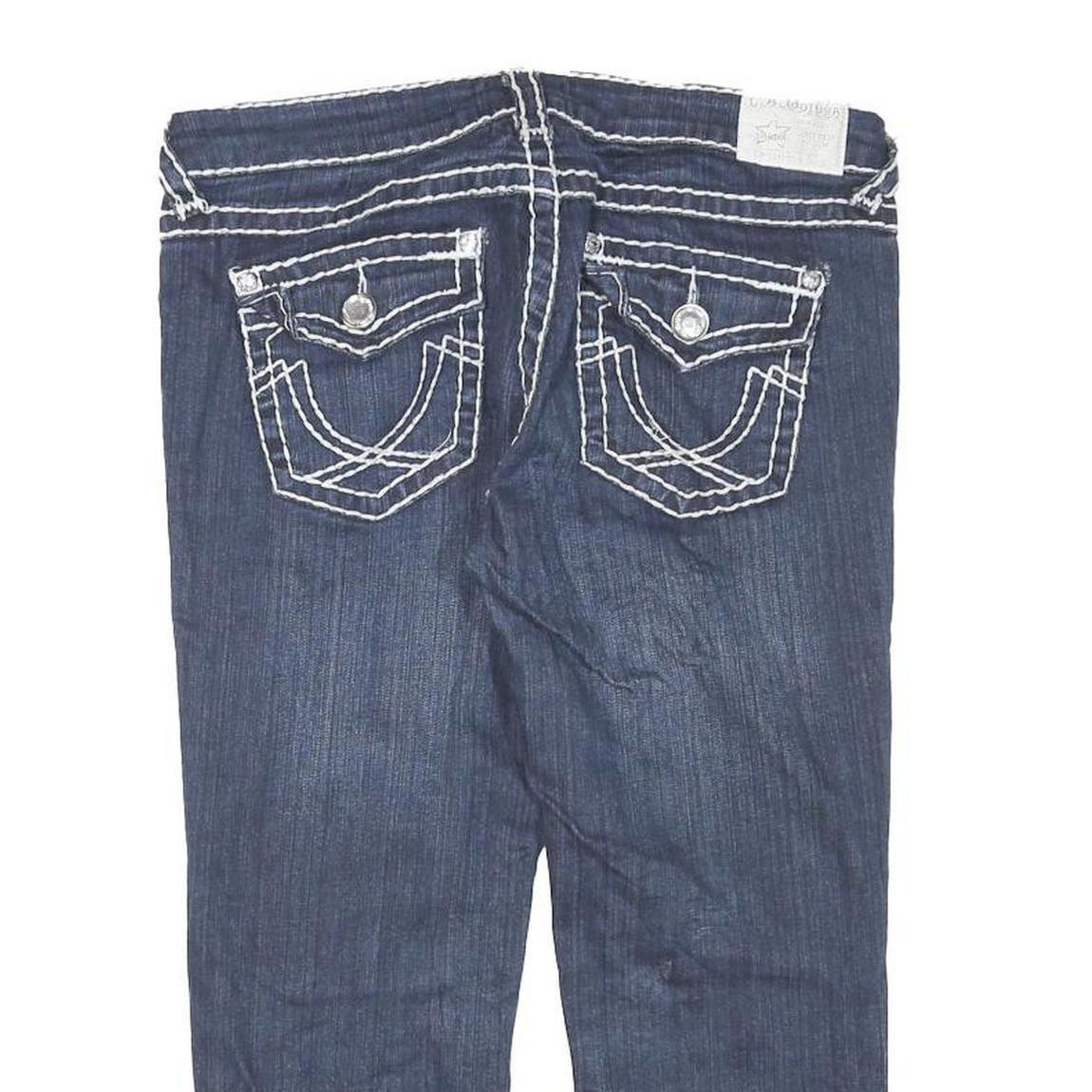 LA IDOL Womens Shorts Blue Denim L W32 Contrast Stitching Stylish Casual