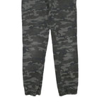 DOWNLOAD Mens Cotton Blend Grey Camouflage Slim Drawstring Trousers W30 L29