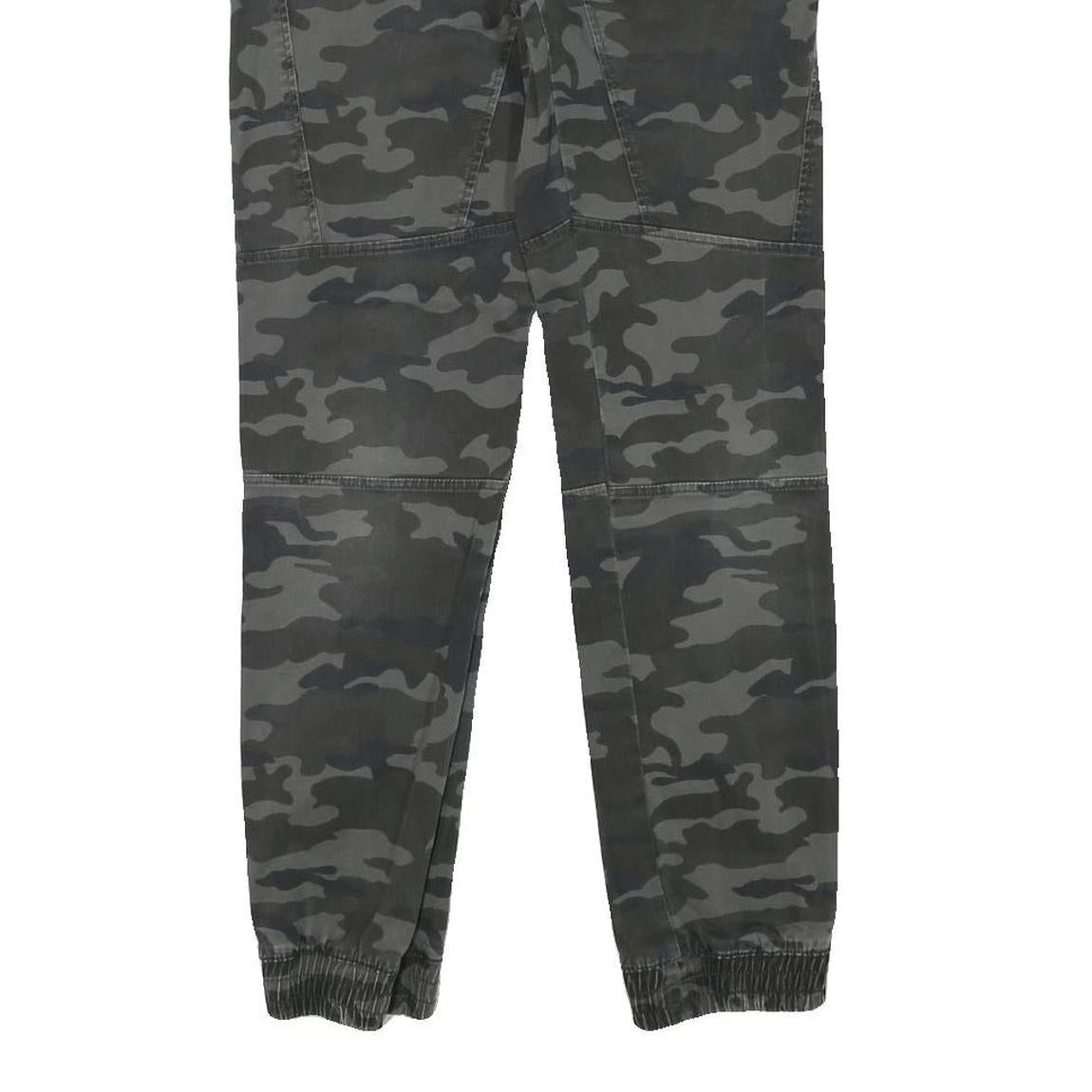 DOWNLOAD Mens Cotton Blend Grey Camouflage Slim Drawstring Trousers W30 L29