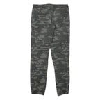 DOWNLOAD Mens Cotton Blend Grey Camouflage Slim Drawstring Trousers W30 L29