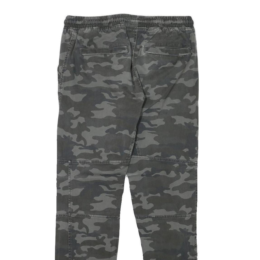 DOWNLOAD Mens Cotton Blend Grey Camouflage Slim Drawstring Trousers W30 L29