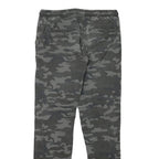 DOWNLOAD Mens Cotton Blend Grey Camouflage Slim Drawstring Trousers W30 L29
