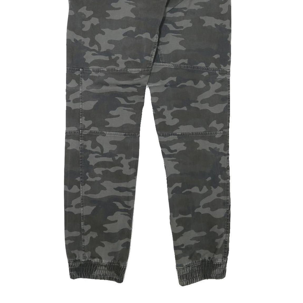 DOWNLOAD Mens Cotton Blend Grey Camouflage Slim Drawstring Trousers W30 L29