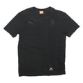 PUMA Mens Black Football Archives T-Shirt S Short Sleeve Crew Neck Logo