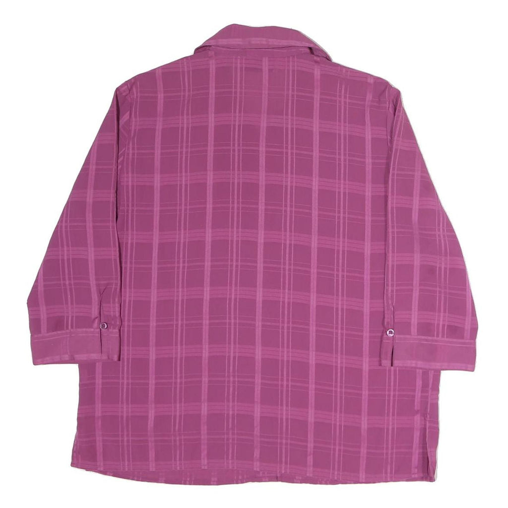 SARAH BENTLEY Womens Pink Printed Shirt Long Sleeve Collared L Button Front