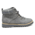 SONOMA Womens Ankle Lace-Up Boots Grey Leather UK 9 Casual Outdoor Sturdy