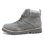 SONOMA Womens Ankle Lace-Up Boots Grey Leather UK 9 Casual Outdoor Sturdy