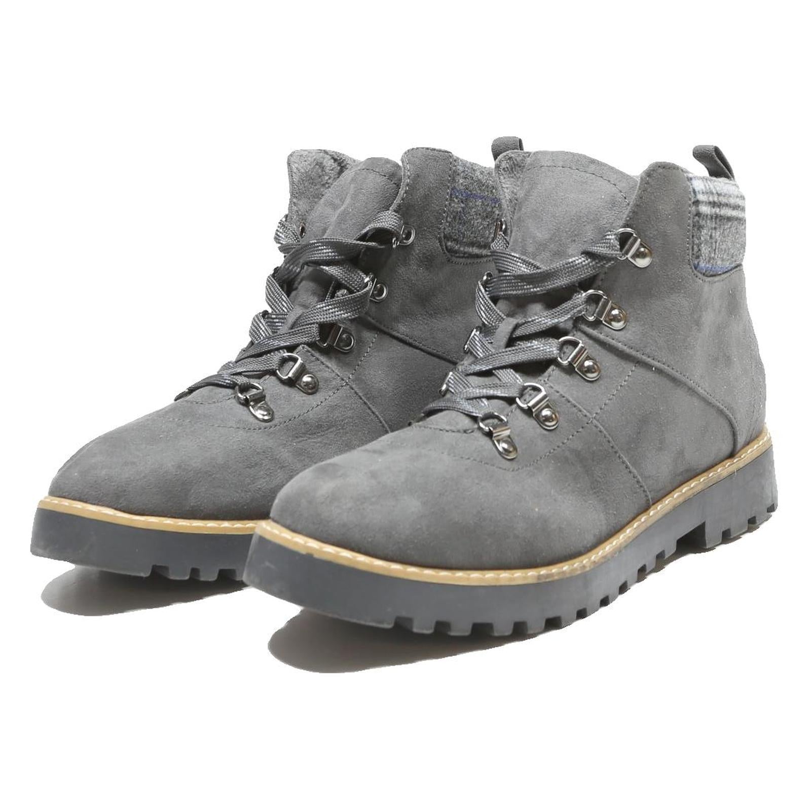 SONOMA Womens Ankle Lace-Up Boots Grey Leather UK 9 Casual Outdoor Sturdy