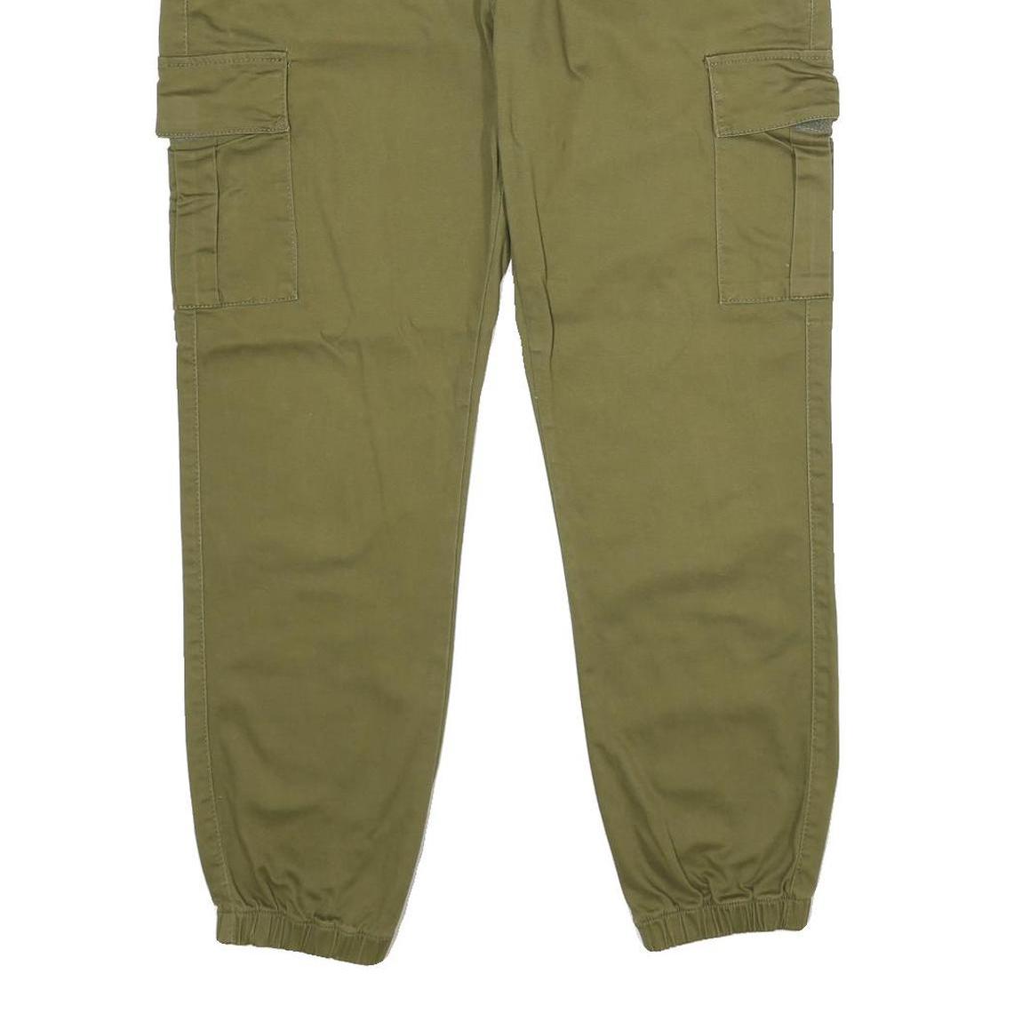 CHICOREE Womens Cotton Blend Khaki Regular Cargo Trousers W32 L28 Casual Zip