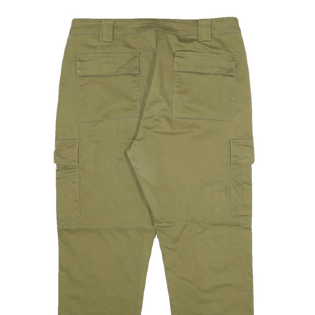 CHICOREE Womens Cotton Blend Khaki Regular Cargo Trousers W32 L28 Casual Zip