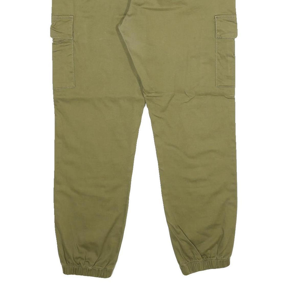 CHICOREE Womens Cotton Blend Khaki Regular Cargo Trousers W32 L28 Casual Zip