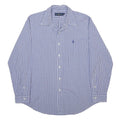 RALPH LAUREN Mens Blue Check Shirt L Cotton Classic Long Sleeve Button Collar