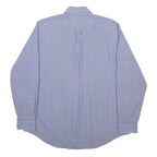 RALPH LAUREN Mens Blue Check Shirt L Cotton Classic Long Sleeve Button Collar