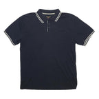 DUNLOP Mens Navy Blue Polo Shirt M Cotton Blend Short Sleeve Basic