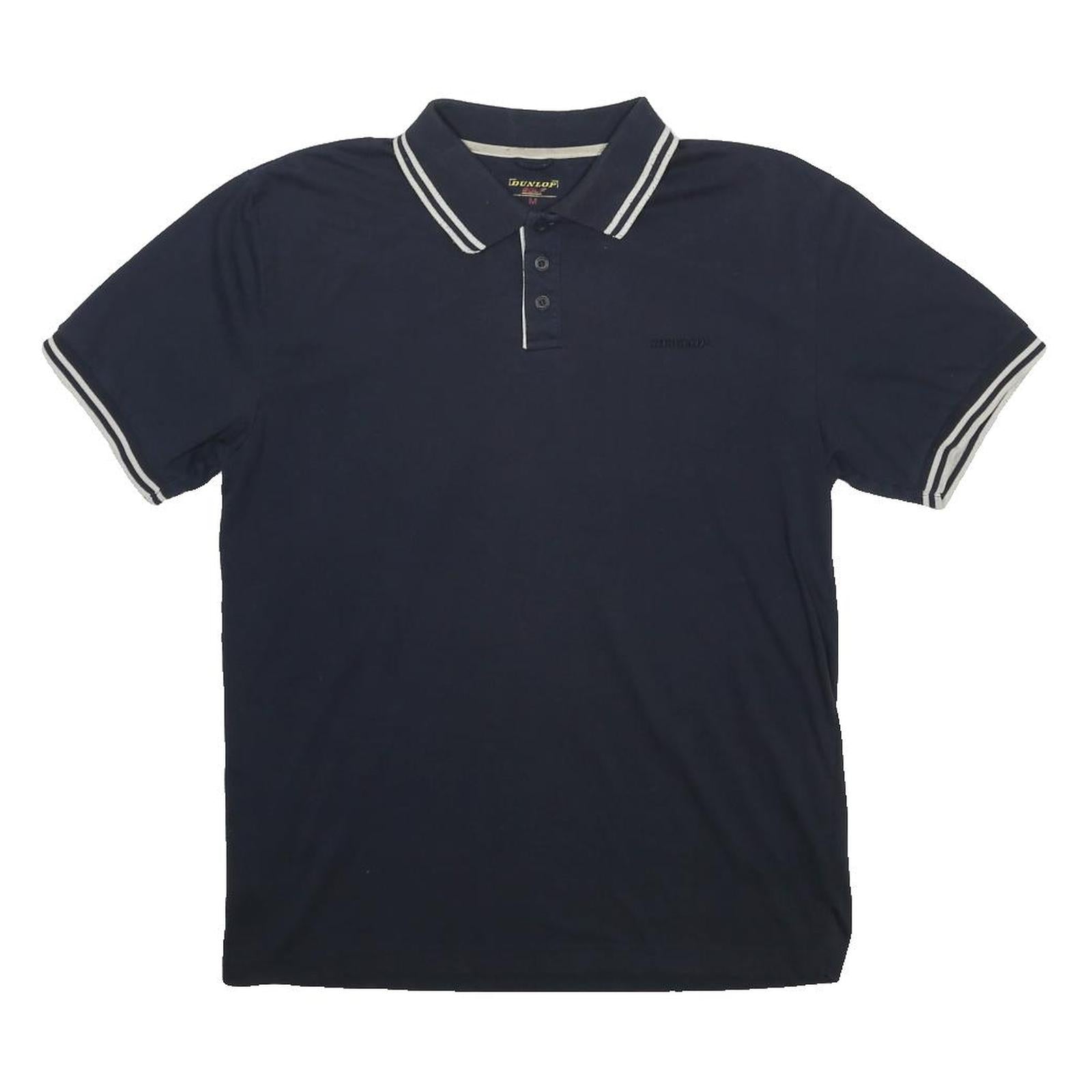 DUNLOP Mens Navy Blue Polo Shirt M Cotton Blend Short Sleeve Basic