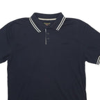 DUNLOP Mens Navy Blue Polo Shirt M Cotton Blend Short Sleeve Basic